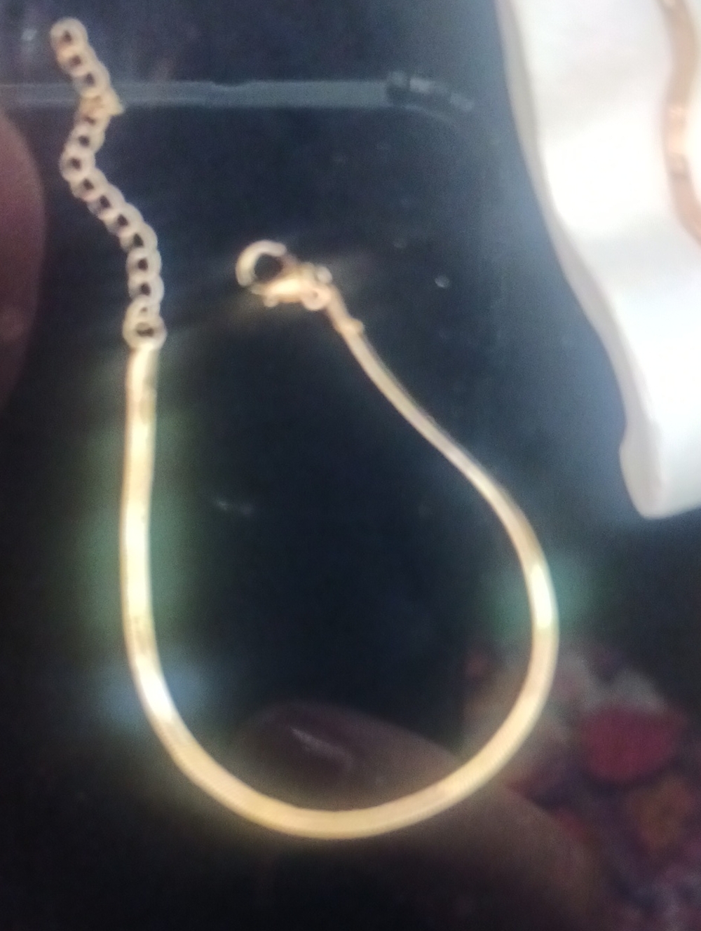 Gold Women's Herringbone Chain Bracelet - Elegant Everyday Style